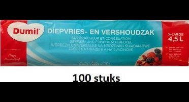 Diepvrieszakken / Diepvrieszak 28x38cm XL 4,5L inhoud per stuk (100 stuks)