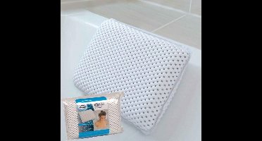 Comfortabel PVC badkussen | Wit | Met 8 zuignappen | Ademend | Waterbestendig | Nekkussen | Voor in bad of jacuzzi | Spa | Wellnes