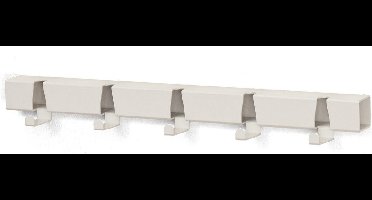 Witte metalen wandkapstok vijf haken 50 cm. Industrieel uit buis 3D gelaserd VIJ5 & Maarten Baptsit