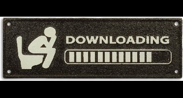 MadDeco - gietijzeren - bordje - downloading - toilet