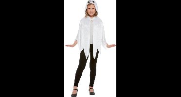 Smiffys - Ghost Hooded Cape Kids - Wit