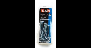 7X SAM Houtbout + moer verzinkt  M6x50mm D1 816326