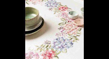 Voorbedrukt tafelkleed hortensiakrans van Rico 68303.52.21 om te borduren 90x90cm