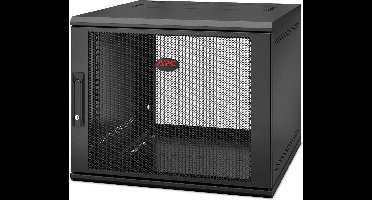 APC NetShelter WX 9U Single Hinged Wall-mount Enclosure 600mm Deep Wandrek Zwart
