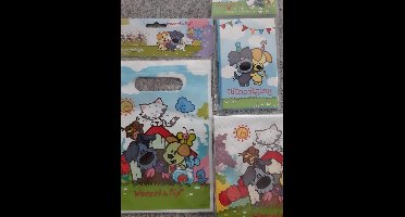 Woezel en Pip feestpakket - 6 uitnodigingen met envelop - 8 feestzakjes - 20 servetten
