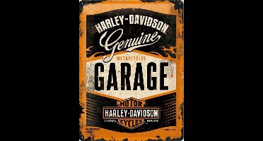 Wandbord - Harley Davidson Garage - 20x30cm