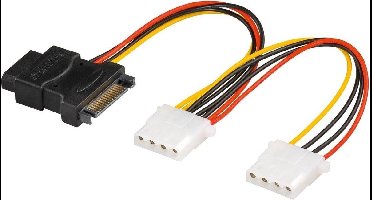 SATA (m) - 3x Molex (v) splitter - 0,15 meter