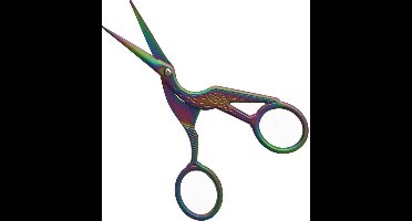 Borduurschaar ooievaar Regenboog 11,5 cm.