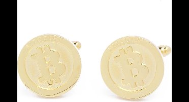 Manchetknopen - Bitcoin BTC Rond Goud