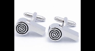 Manchetknopen - Fluit Sportfluit Scheidsrechter Zilver