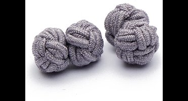 Manchetknopen - Zijden Knoop Grijs