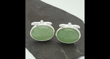 Manchetknopen - Edelsteen Ovaal Aventurijn