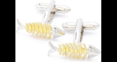 Manchetknopen - Vis Graatvis Zilver en Goud