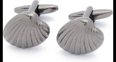 Manchetknopen - Schelp Kokkel Schelpen Donker Metaal