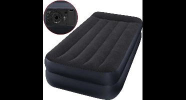 Intex Luchtbed verhoogd met ingebouwd kussen PVC 99x191x42cm zwart 64122