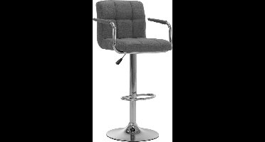 vidaXL - Barkruk - stof - lichtgrijs