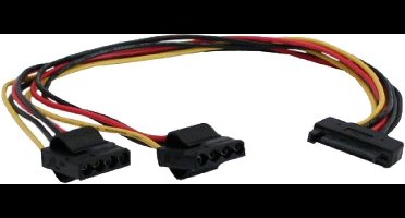 SATA (m) - 2x Molex (v) splitter - 0,30 meter