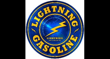 Lightning Gasoline Zwaar Metalen Bord 71 cm Groot