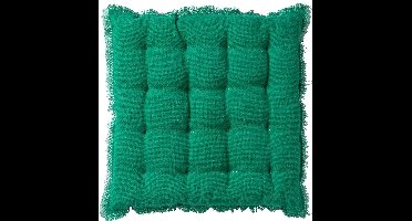 Dutch Decor - BURTO - stoelkussen 40x40 cm - gewassen katoen - Emerald - groen - Zitkussen
