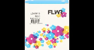 FLWR - Printetiket / 43613 / Zwart op Wit - Geschikt voor Dymo