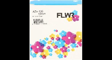 FLWR - Printetiket / TZe-135 / Wit op Transparant - Geschikt voor Brother