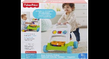 FISHER-PRICE My Basic Baby Walker met activiteitenbord om baby te vermaken en zittend of staand te spelen - 9 maanden en +