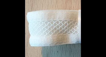 1 paar super polyester schoenveters kant net type - 120cm lang white lace - Kado Idee