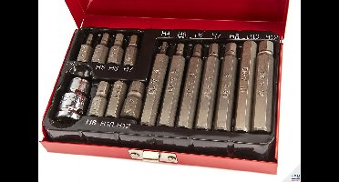 15 Delige Inbus Bitset met 1/2" adapter.