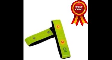 *** 1x Hardloop verlichting - Rood Lichtgevende LED Veiligheidsband - 1 Stuks - Inclusief Batterij -Knipperend of Brandend Licht -Zichtbaar- Armband - Veilig Hardlopen Band - Wandelen - Sporten- van Heble®***