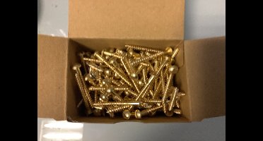 Deltafix. Hout schroef messing bol kop. 4.0 x 40 mm. 200 stuks Hout-Schroeven.