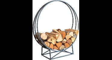 Esschert Design Stalen Houthouder 80 Cm Zwart