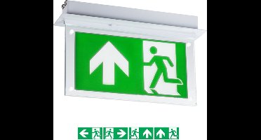 Inbouw LED Noodverlichtingsarmatuur 2w, 180 Lumen, IP20, Met Pijlaanduiding