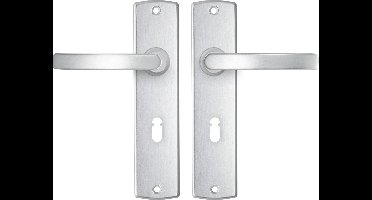 AXA Curve Basic Deurbeslagset – SL55 – Kruk op Schild met Sleutelgat – Aluminium