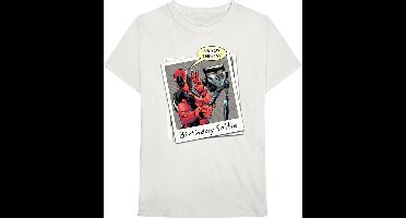 Marvel Deadpool - Birthday Selfie Heren T-shirt - 2XL - Creme