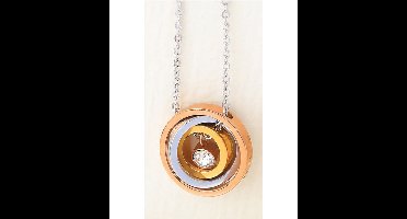 3 Ringen met geslepen glas - Moeder Dochter Kind Ketting