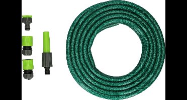 Kinzo Garden Tuinslang Set - 15 M - ⌀ 1,4 CM - incl. Sproeistuk en 3 Koppelstukken