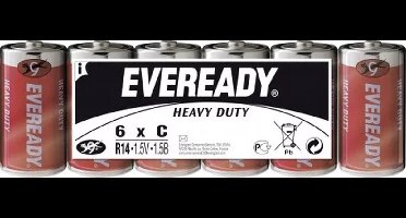 Energizer Eveready zinc C batterijen - folie 6 pack