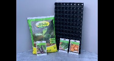 Buzzy® - moestuinzaden - komkommer- ui - bosuien - zaaigrond en benodigdheden