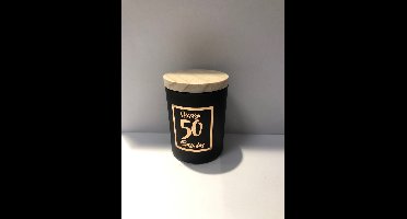 Paper Dreams Geurkaars klein roze/zwart - 50 jaar - 8x6 cm