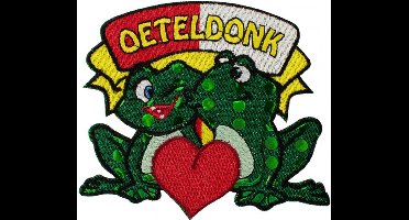 Applicatie kikker paartje met pailletten 12 x 10,5 cm, Kindercrea