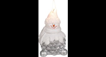 Kersttip - OOTB - Duo witte sneeuwman -  kerstman - 2 stuks  decoratie kaars - kaarsen - candle - kerstsfeer - kerst figuurkaars