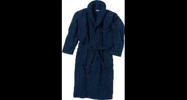 BECO badjas met kraag, donkerblauw, maat S