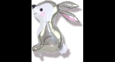 Folieballon grijs Konijn, 80x67cm, Kindercrea