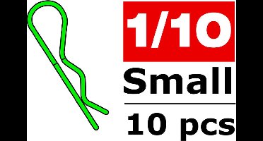 Team Corally - Carrosserie clipsen - 45° gebogen - Klein - Groen - 10 st