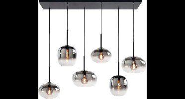 Highlight hanglamp Bellini 6L balk 120 cm - zwart/smoke