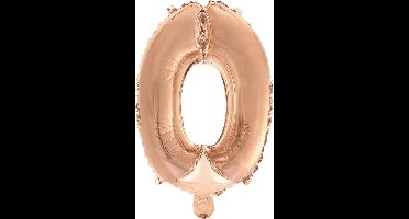 Folie Ballon Cijfer 0 Rose goud 41 cm