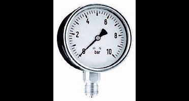Overig Manometer RVS kast 63 mm achteraansluiting 1/4"