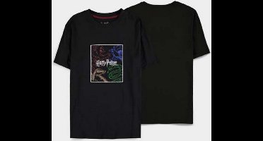 Harry Potter - Houses Dames T-shirt - 2XL - Zwart