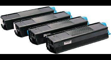 Set 4x ABC huismerk toner geschikt voor Oki C610 C610CDN C610DM C610N C610DN C610DTN C 610 C 610CDN C 610DM C 610N C 610DN C 610DTN