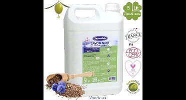 Bio huishoudschoonmaakmiddel. Biologisch ecologisch. Zwarte Marseille huishoudzeep 5Lit. Multifunktioneel schoonmaakzeep